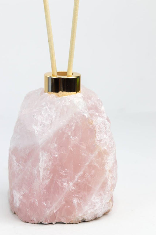 Difusor Quartzo rosa Banho Ouro