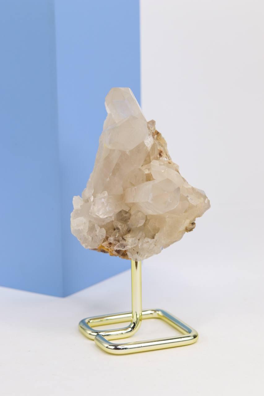 Drusa Cristal na Base de Metal Dourada 350 a 410 gramas