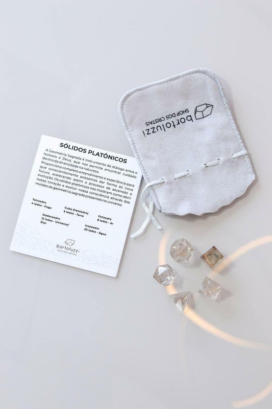 Kit Platônico cinco formas Quartzo Fumê