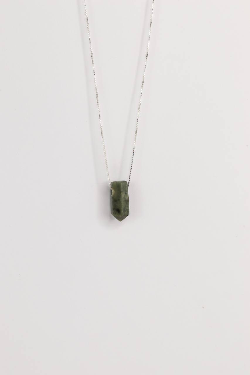 Colar Longo Ponta Esmeralda Prata 925