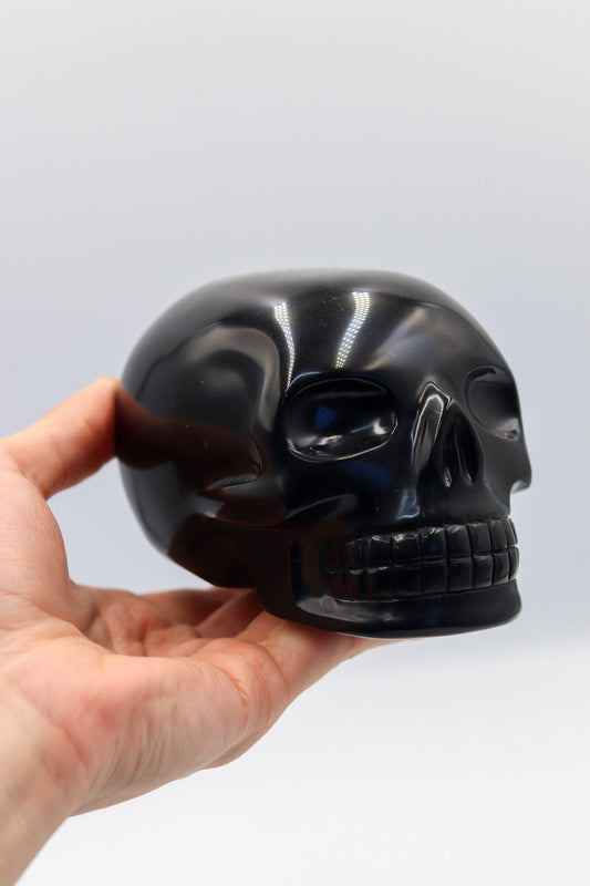 Crânio Obsidiana Preta 1,227 Kg aprox.
