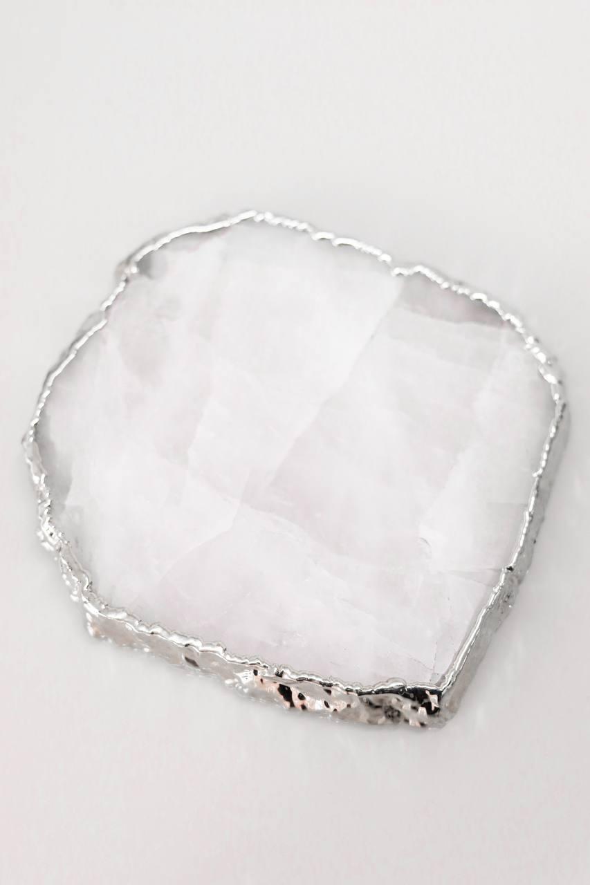 Porta Garrafa Cristal de Quartzo Maxi Banho Prata Unitário