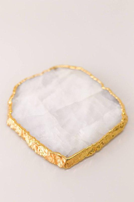 Porta Garrafa Cristal de Quartzo Maxi Banho Ouro Unitário