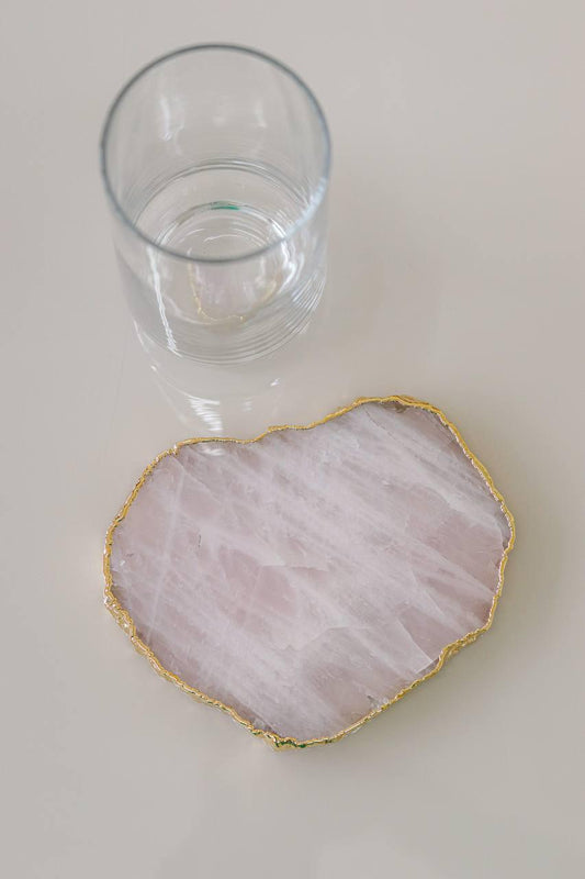 Porta Garrafa Quartzo Rosa Maxi Banho Ouro Unitário