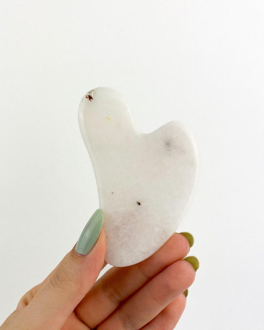 Gua Sha Quartzo Branco