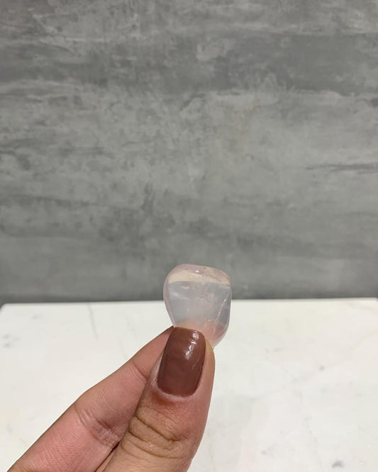 Pedra Girassol Rosa Quartzo Enevoado Rolado 8 a 11 gramas