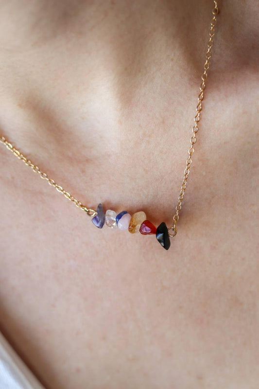 Colar Petit Chakras Banho Ouro