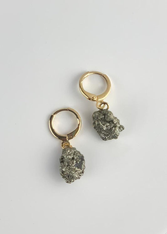 Brinco piercing argola Pirita banho ouro