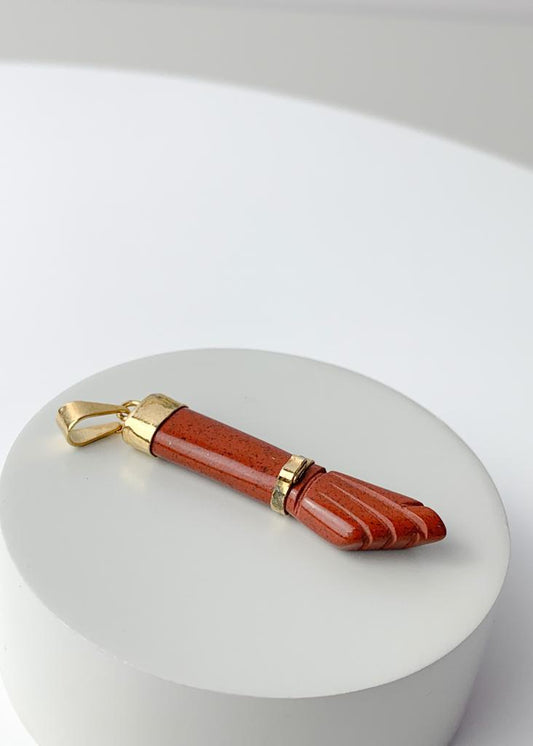 Pingente Figa Goldstone Marrom Banho Ouro