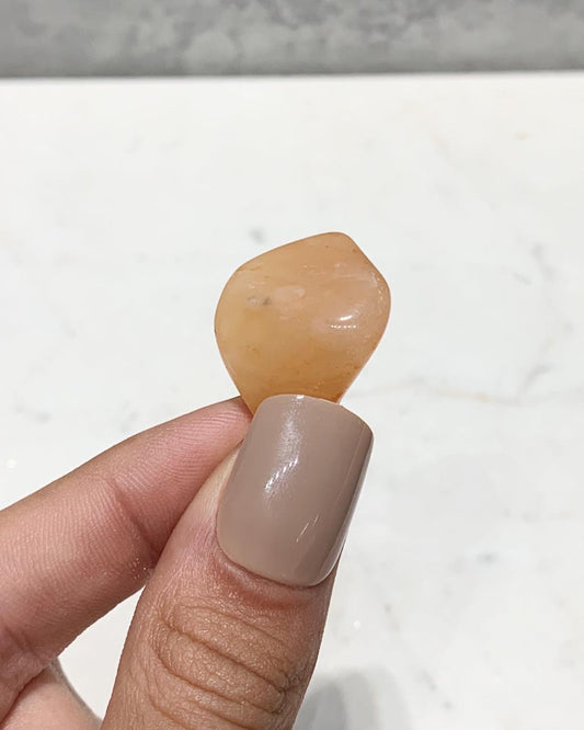 Pedra Quartzo Damasco rolado Papaia 6 a 8 gramas