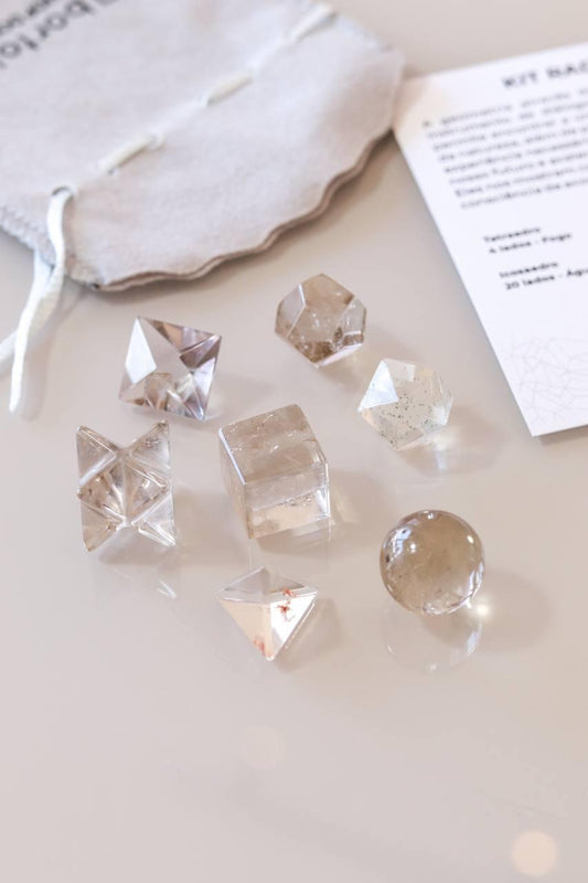 Kit radiônico sete formas de Cristal de Quartzo