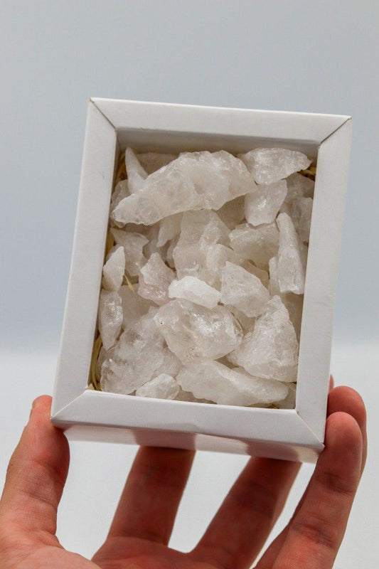 Quartzo Branco Bruto Chips Box