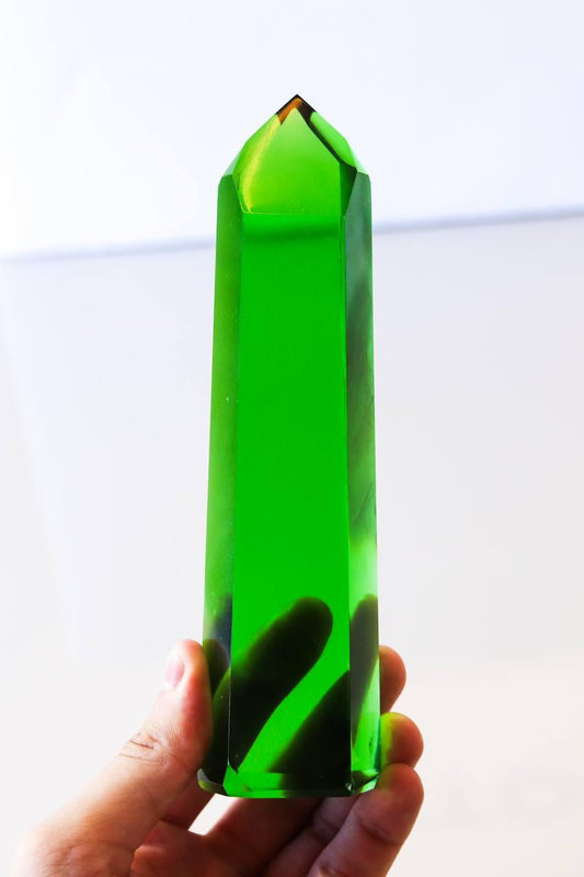 Ponta Obsidiana Verde Dow 483 a 499 Gramas Aprox.
