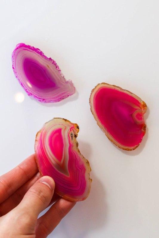 Chapa Ágata rosa tingida 0