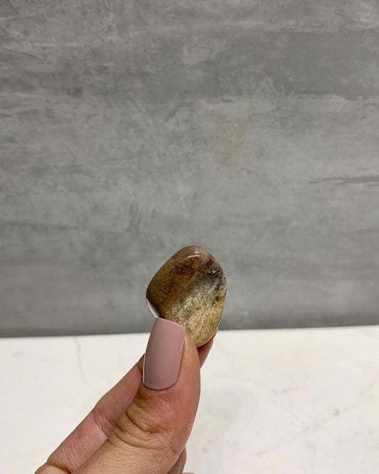 Pedra Jaspe Folha Prateada Rolada 11 a 14 gramas