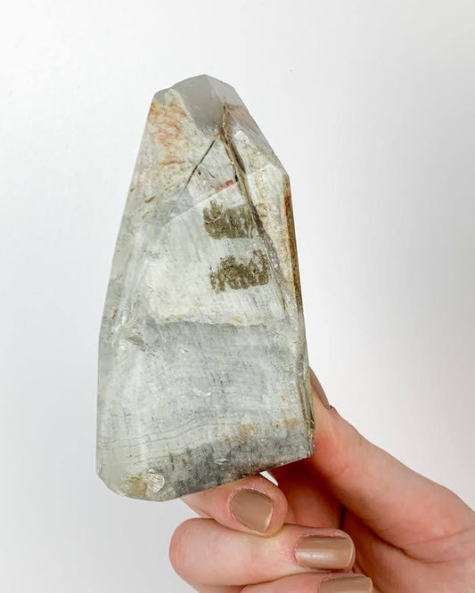 Ponta Quartzo Xamã Semi Polido 324 gramas