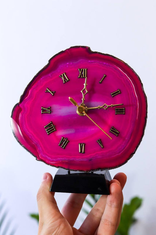 Relógio Chapa Ágata Rosa