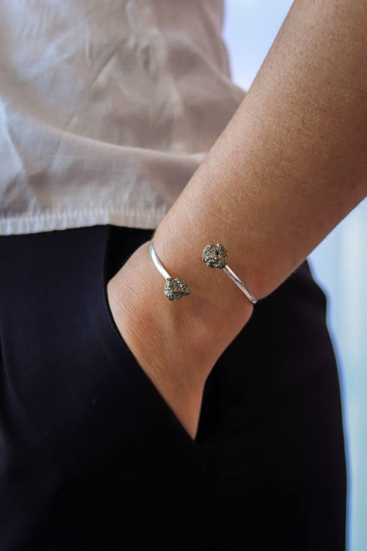 Bracelete duo Pirita banho prata