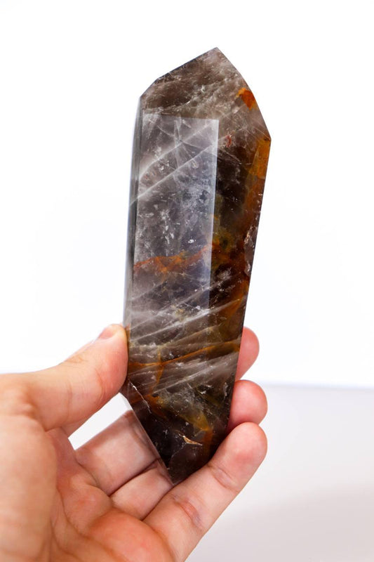 Pedra Quartzo Anfíbola Biterminada Polida 266 gramas