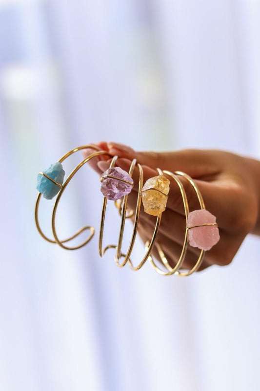 Bracelete Ametista Laços Banho Ouro