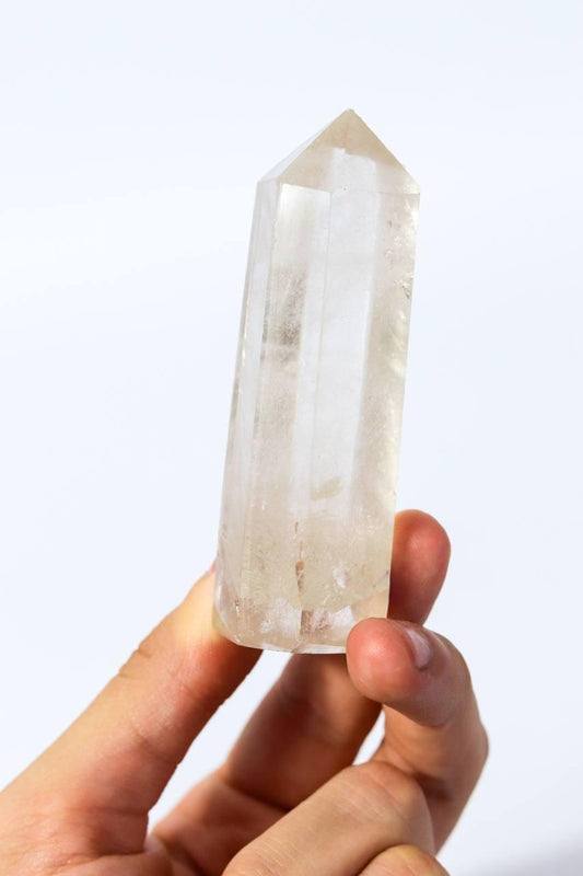 Ponta Polida Quartzo Cristal com Gerador 118 a 120 Gramas Aprox.