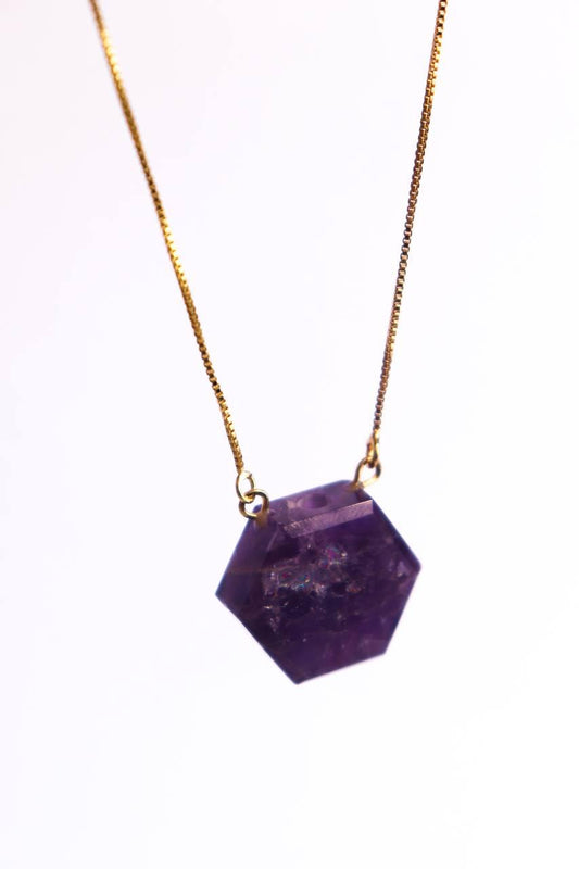 Colar Difusor Ametista Banho Ouro