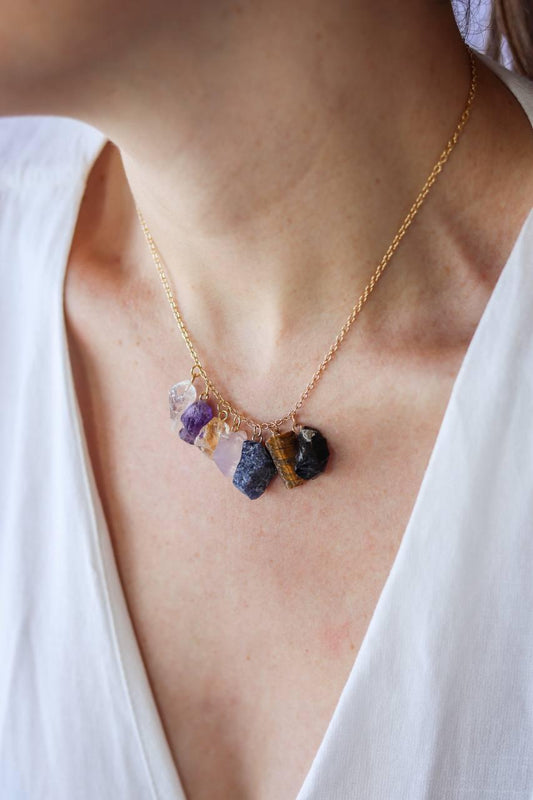 Colar Chakras mini Bruto Banhado a Ouro