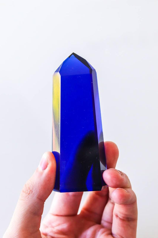 Ponta Polida Obsidiana Azul 120 a 138 gramas