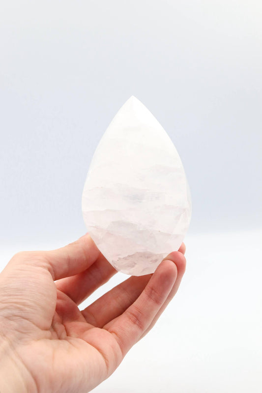 Pedra Cristal Quartzo Polido Forma Chama 381 gramas
