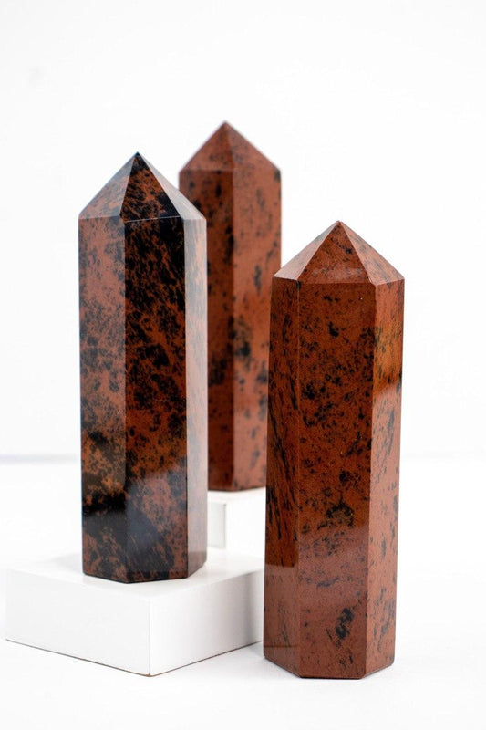 Ponta Polida Obsidiana Marrom 150 a 166 gramas