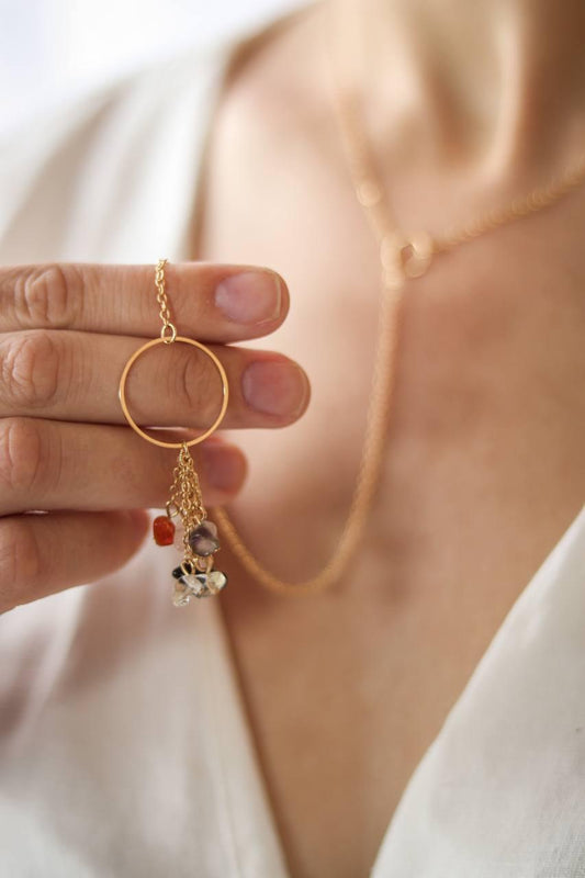 Colar Passante Chakras Banho Ouro