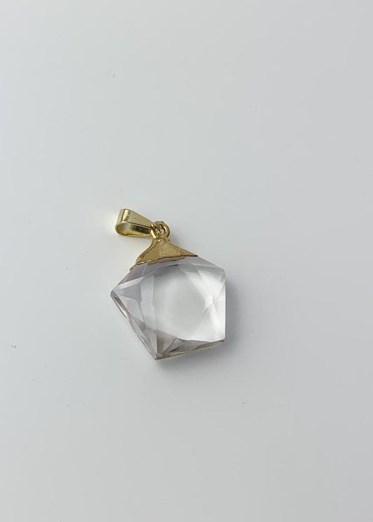 Pingente Estrela Cristal de Quartzo Banho Ouro