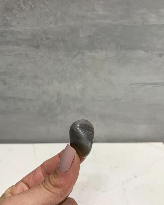 Pedra Jaspe Folha Prateada Rolada 7 a 10 gramas