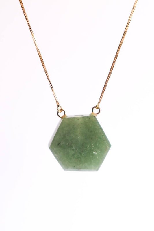 Colar Difusor Quartzo Verde Banho Ouro