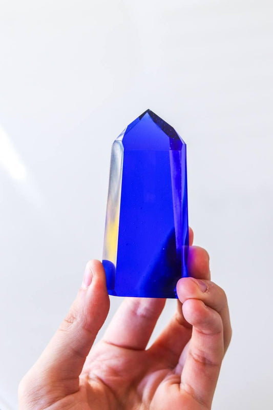 Ponta Obsidiana Azul Canalizador Polida 123 a 137 Gramas