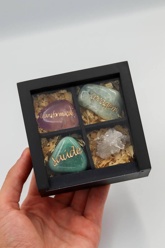 Kit Caixa Cristais Poderosos Quatro pedras