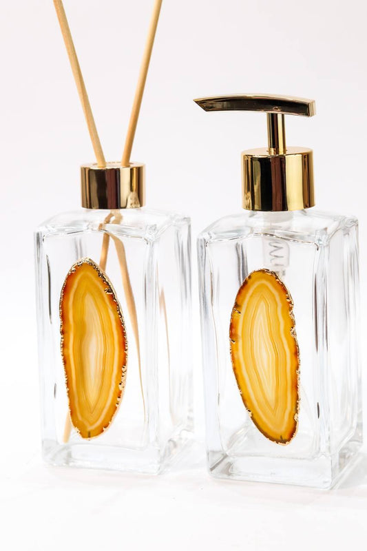 Conjunto Para Banheiro Ágata Natural Banho Ouro