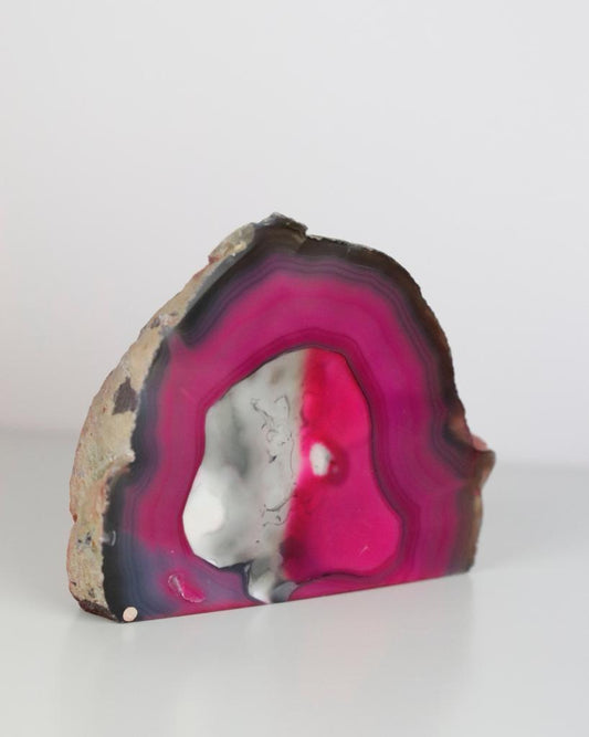 Pedra Ágata Rosa Tingida Polida 1.428 Kg aproximadamente