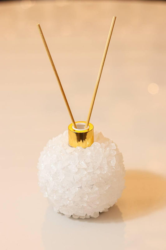 Difusor Quartzo Branco Banho Ouro