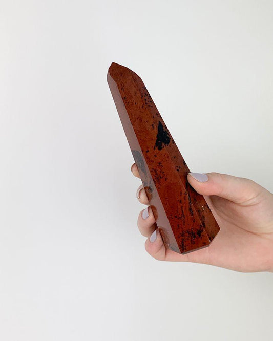 Ponta Obsidiana Cor do Mogno Polida 308 a 314 gramas aprox.