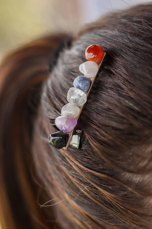 Presilha para Cabelo do Chakras prateado
