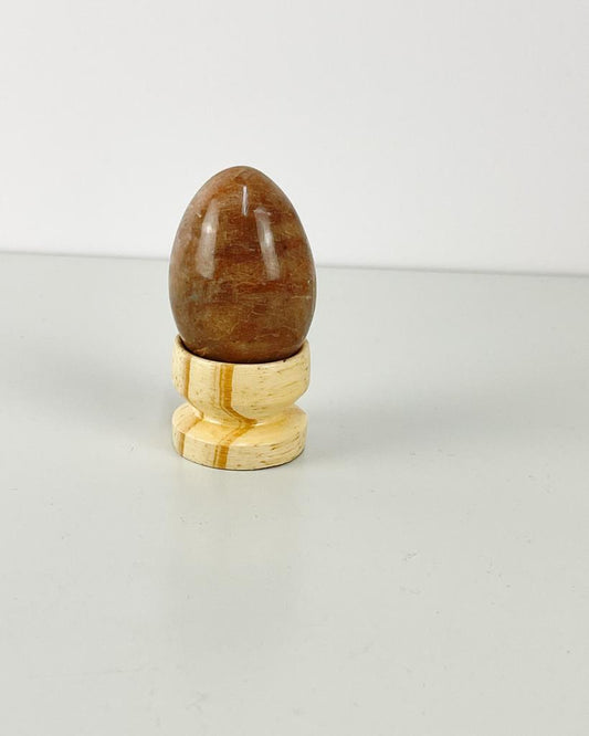 Ovo Turmalina Preta com Feldspato 4,6 cm aprox.