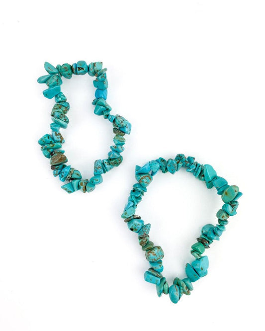 Pulseira Cascalho Howlita Azul Turquesa