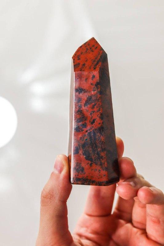 Ponta Polida Obsidiana Cor do Mogno 137 a 143 Gramas Aprox.