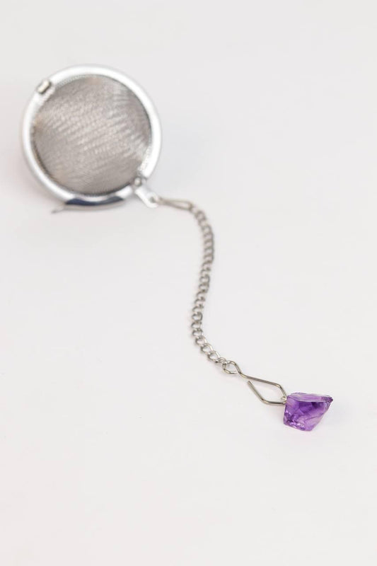 Infusor de Chá com Pedra Ametista Bruta