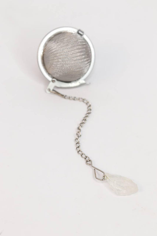 Infusor de Chá com Pedra Cristal de Quartzo Bruto
