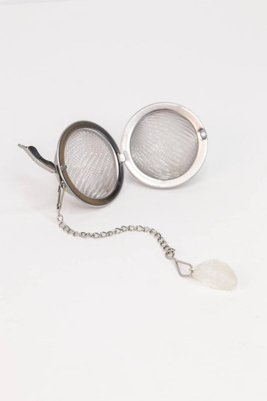 Infusor de Chá com Pedra Cristal de Quartzo Bruto