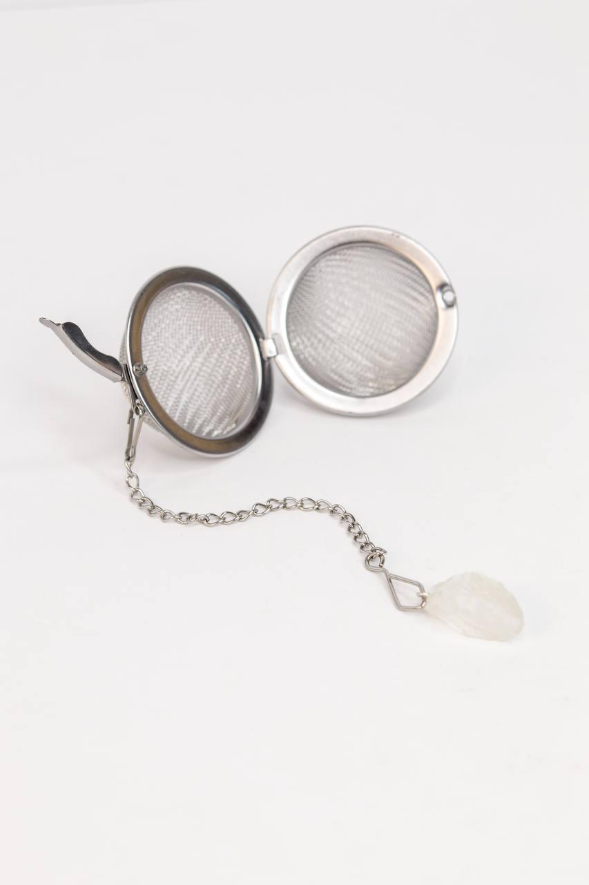 Infusor de Chá com Pedra Cristal de Quartzo Bruto