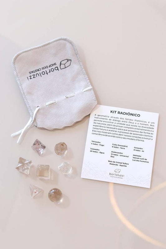 Kit radiônico sete formas de Cristal de Quartzo