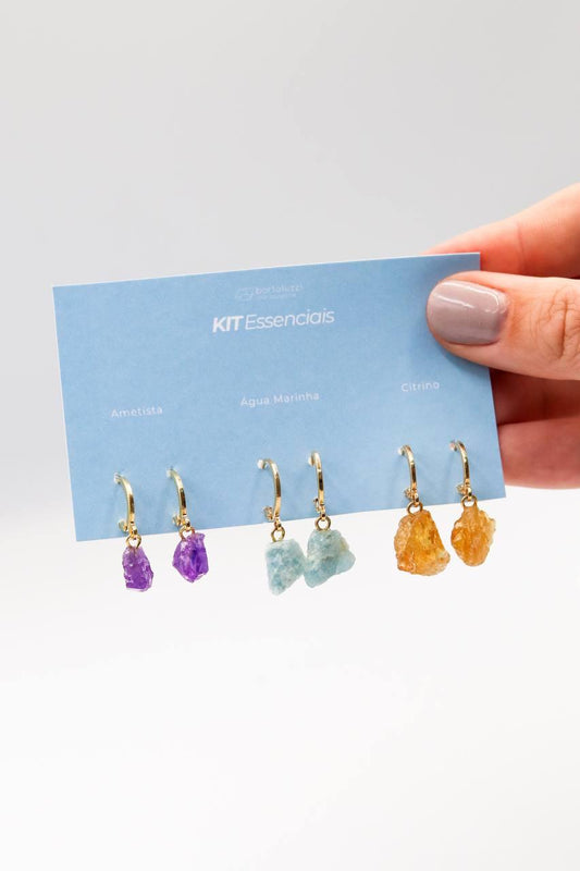 Kit Brincos Argola Essenciais Banho Ouro